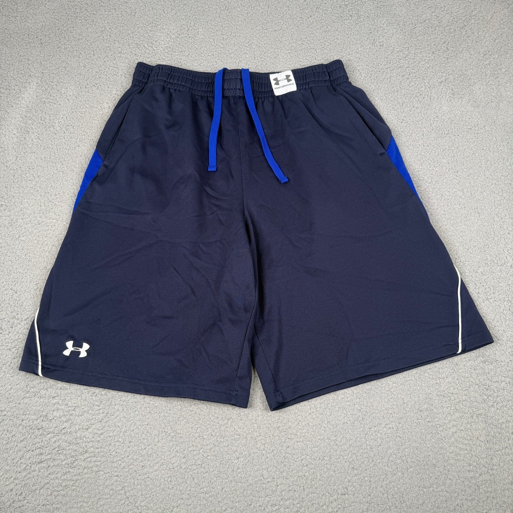 Under Armour Athletic Shorts Mens XL Blue Basketball Gym Workout Loose 205381